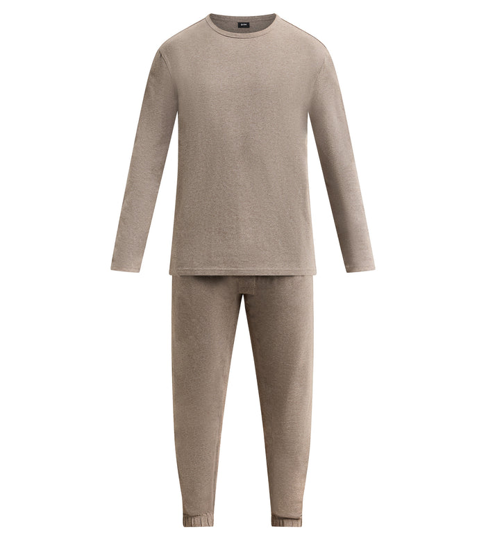 Ensemble pyjama pantalon homme marron mélange Dim Jersey Elastane