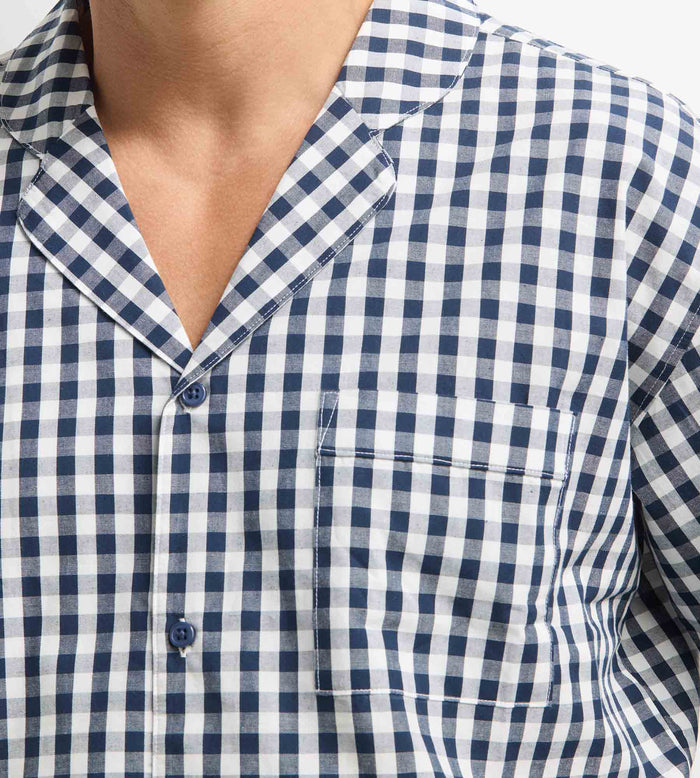 Ensemble pyjama pantalon homme vichy bleu Dim Woven