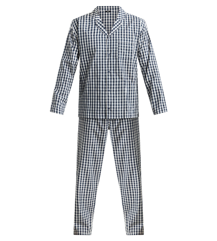 Ensemble pyjama pantalon homme vichy bleu Dim Woven