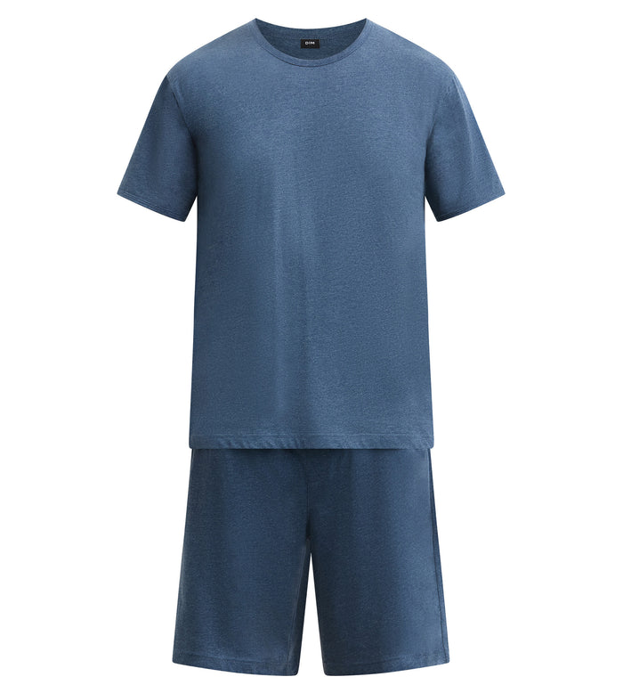 Ensemble pyjama short homme bleu mélange Dim Jersey