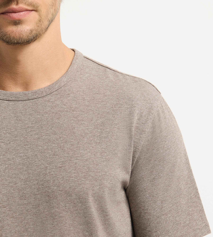 Ensemble pyjama short homme marron mélange Dim Jersey Elastane