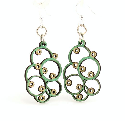 Euclid geometric blossom earrings, eco-friendly laser-cut jewelry made in USA