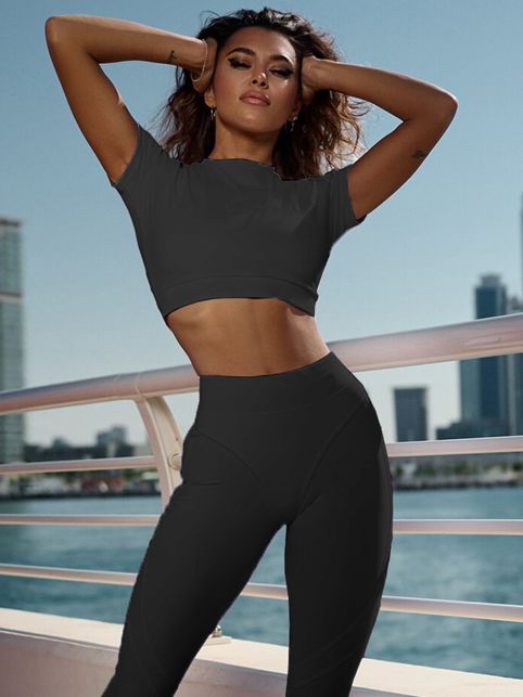 Gray / S / Short Sleeves+Leggings