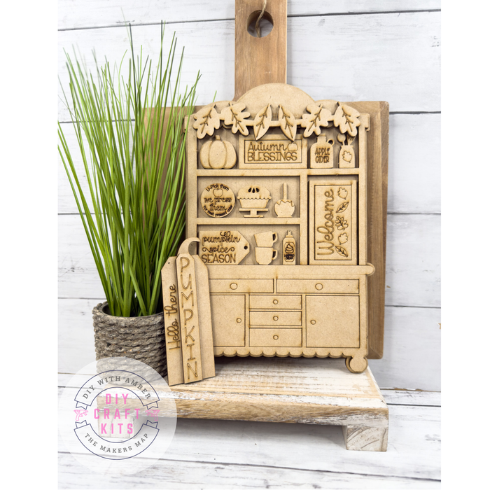 Fancy Mini Autumn Blessings Hutch DIY Craft Kit
