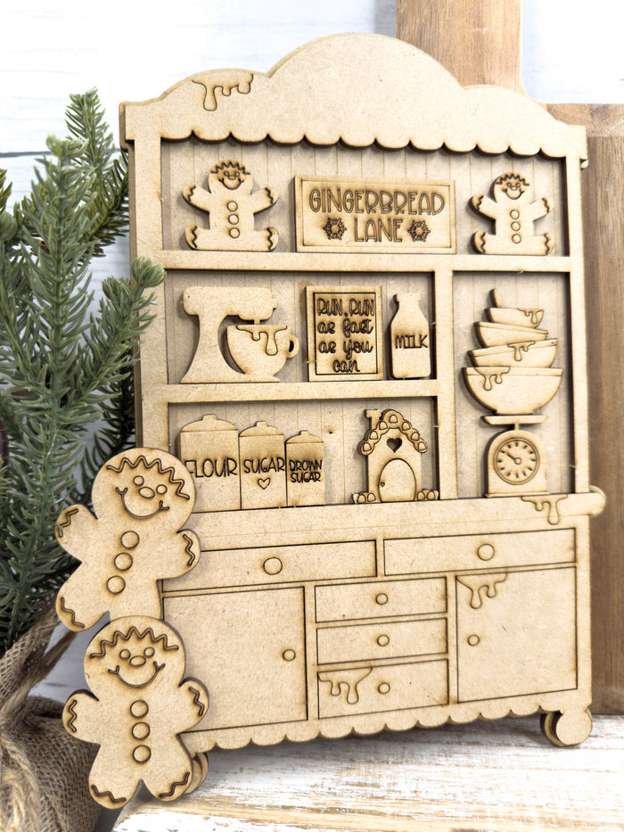 Fancy Mini Gingerbread Christmas Hutch DIY Craft Kit