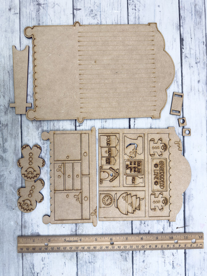 Fancy Mini Gingerbread Christmas Hutch DIY Craft Kit