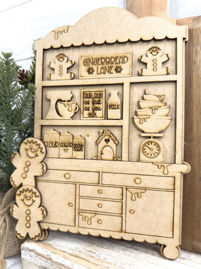 Fancy Mini Gingerbread Christmas Hutch DIY Craft Kit