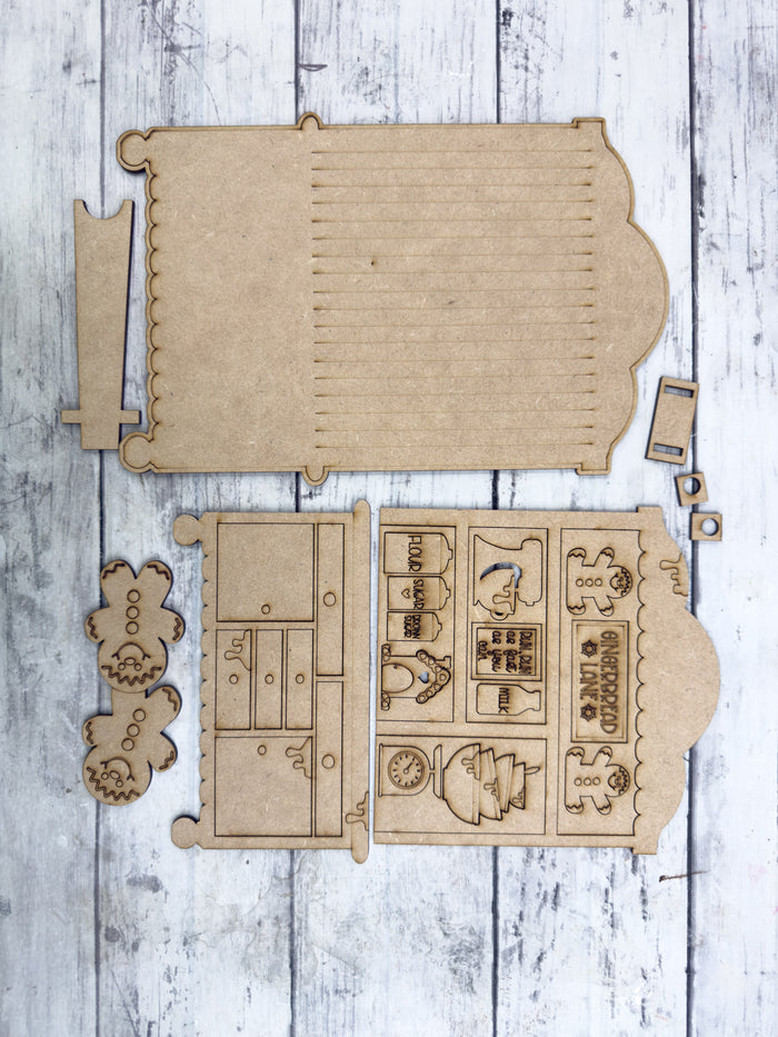 Fancy Mini Gingerbread Christmas Hutch DIY Craft Kit
