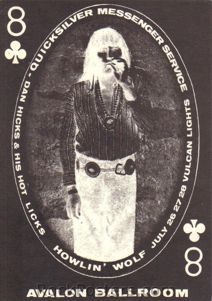 FD130 - Quicksilver Messenger Service Postcard - Avalon Ballroom (26-Jul-68) Condition - Mint
