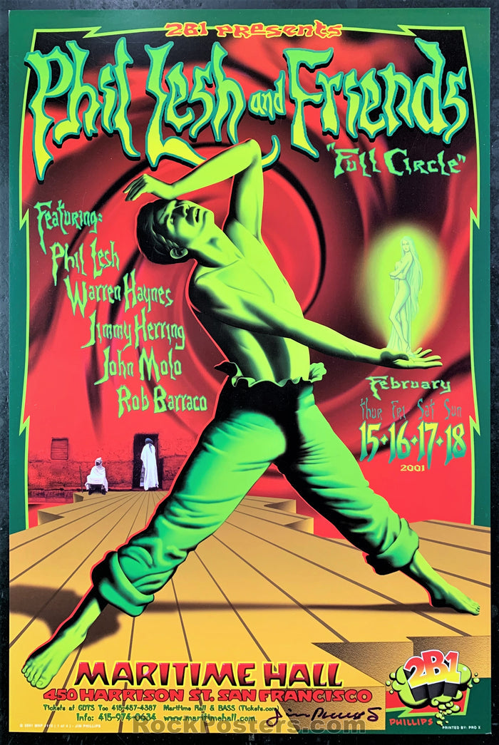 FDMH-112 - Alton Kelley Collection - Phil Lesh 2001 Poster - Kelley & Phillips Signed - Maritime Hall - Near Mint Minus