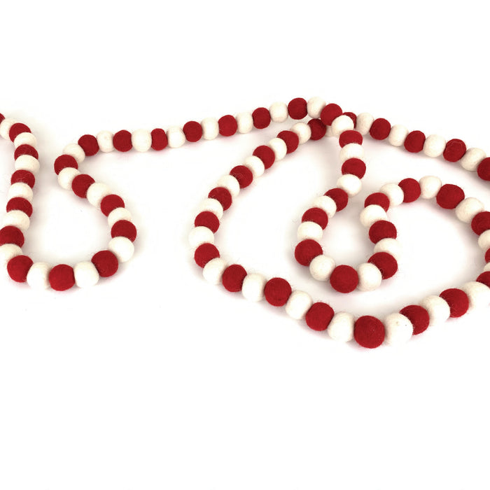 Felt Red/white Ball Garland