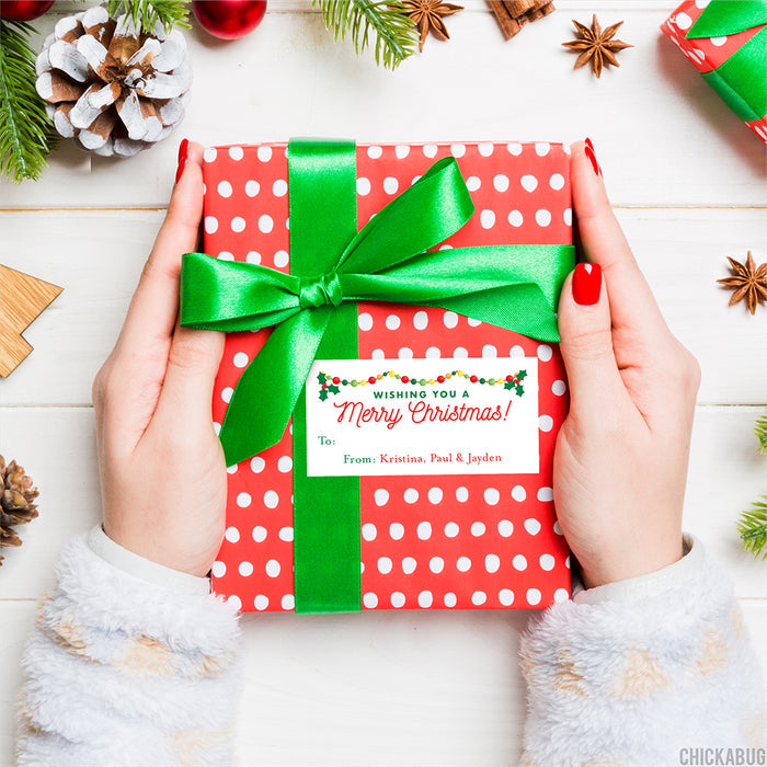 Festive Garland Christmas Gift Labels