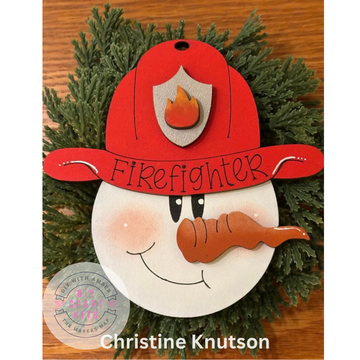 Firefighter Snowman Ornament DIY Kit