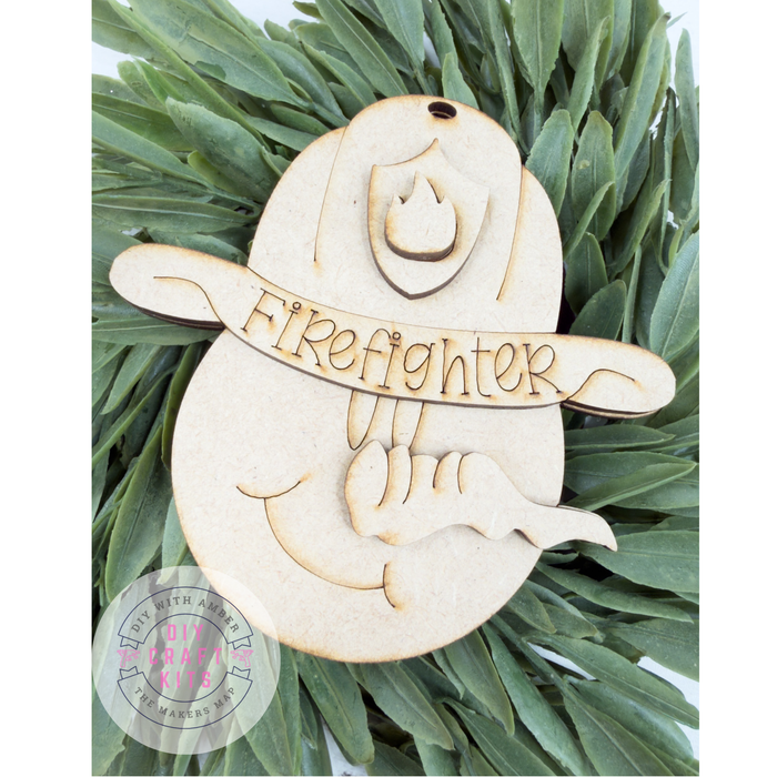 Firefighter Snowman Ornament DIY Kit