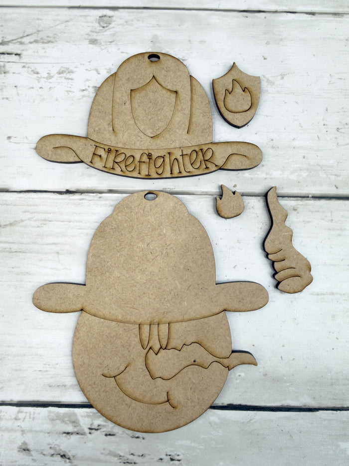 Firefighter Snowman Ornament DIY Kit