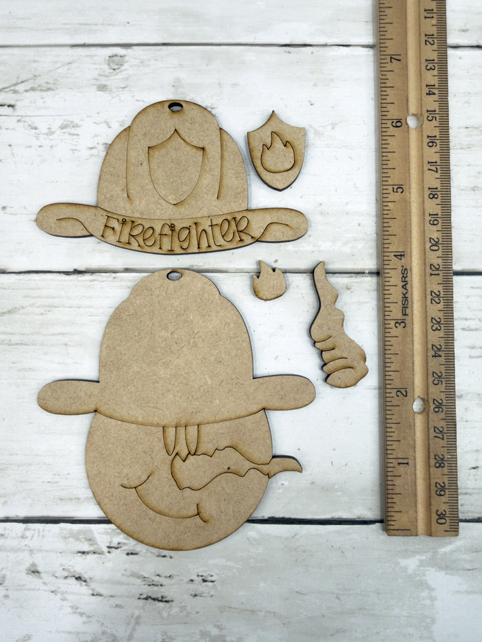 Firefighter Snowman Ornament DIY Kit