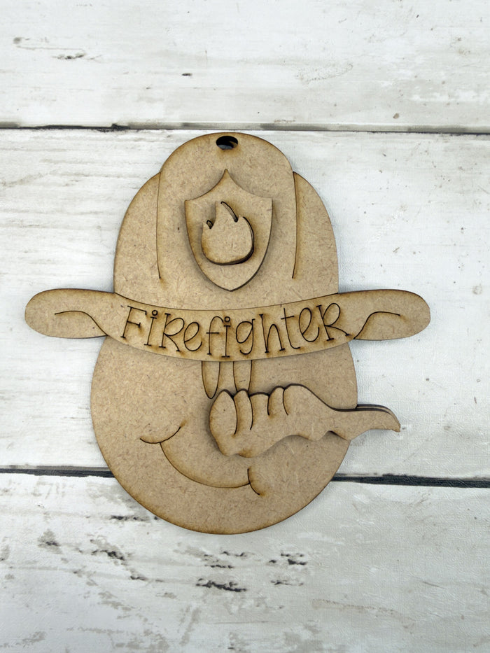 Firefighter Snowman Ornament DIY Kit