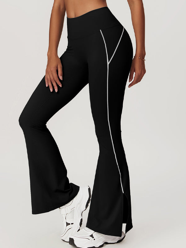 Flare Hip-lift High-waisted Split Pants