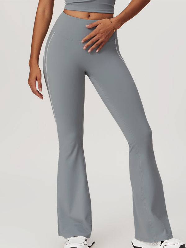 Flare Hip-lift High-waisted Split Pants