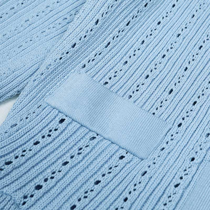 Flared Knit Mini Dress Short Sleeves