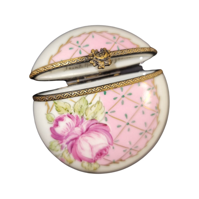 Pink Rose Elegance Box Porcelain Limoges LIMOGES BOXES traditional French Trinket Box