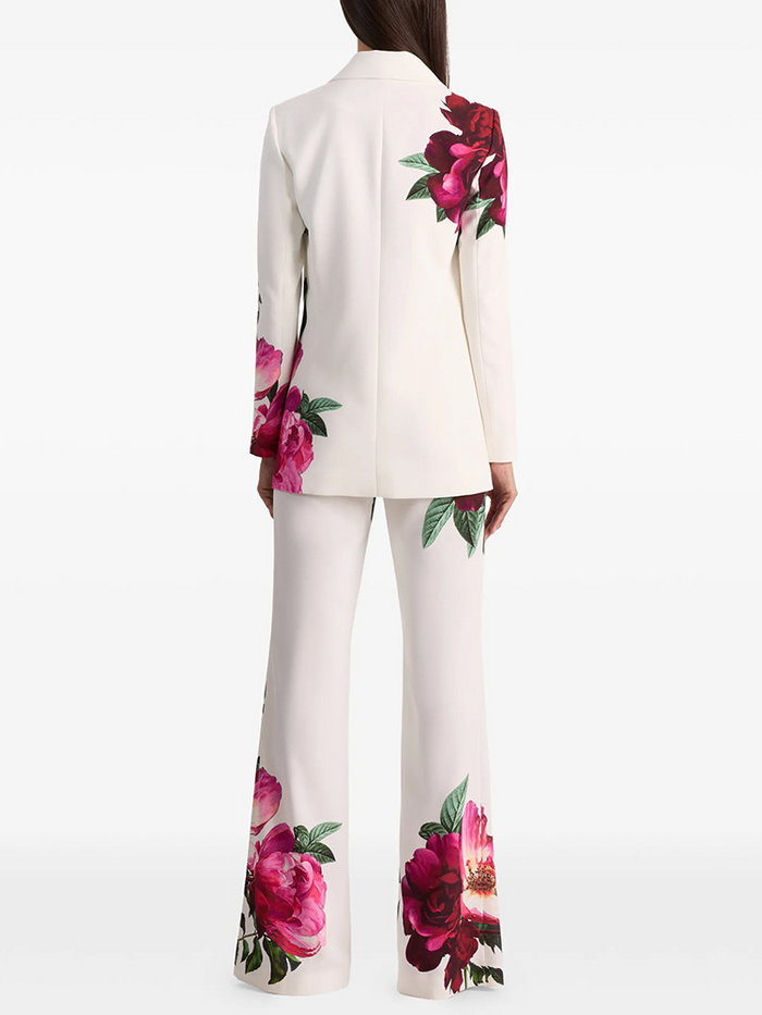 Floral Print Blazer Set | Elegant Suit with Bell Bottom Pants for Evening Party & Wedding Guest