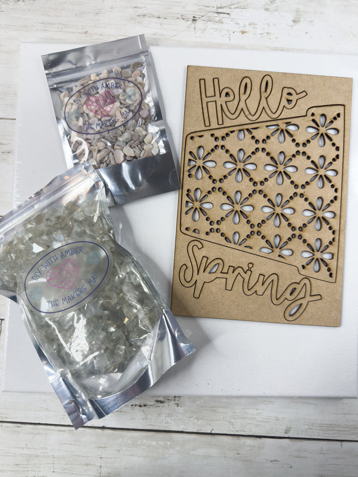 Flower Pot 12x12 Crushed Glass Canvas Project Kit