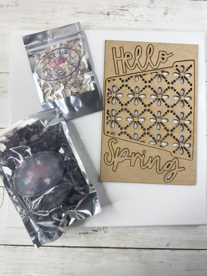 Flower Pot 12x12 Crushed Glass Canvas Project Kit