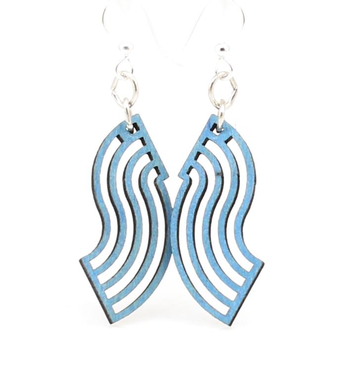 Flowing blossom earrings with curving petal line, eco-friendly jewelry made in USA