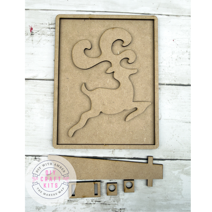 Framed Reindeer Easel Back Sitter DIY Kit