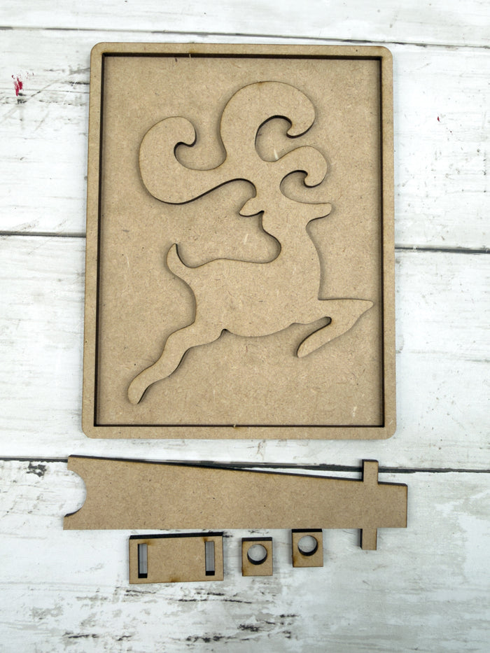 Framed Reindeer Easel Back Sitter DIY Kit