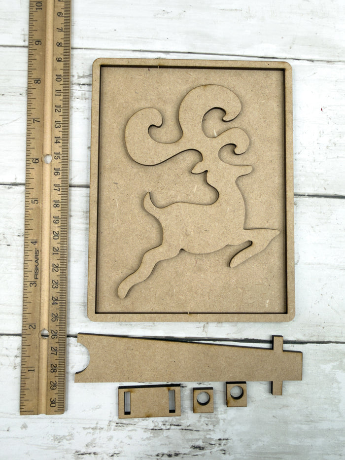 Framed Reindeer Easel Back Sitter DIY Kit