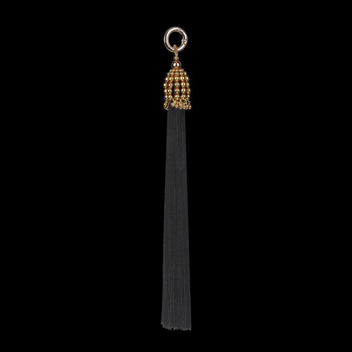 beaded modular tassel gold cap by object and dawn