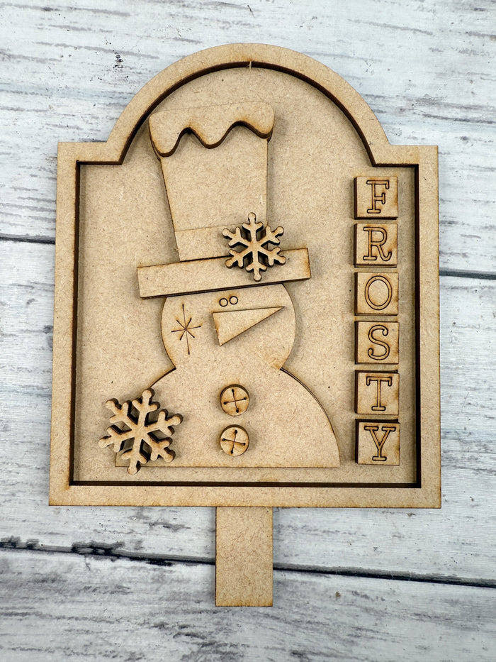 Frosty Snowman Insert for Spindle Base