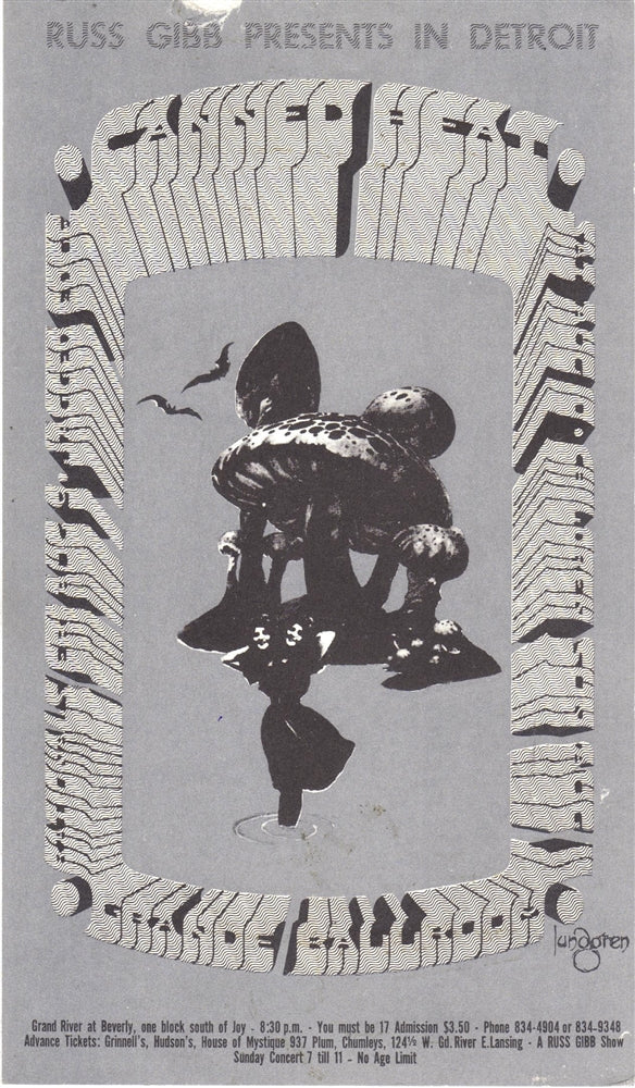 GB48 - Canned Heat Postcard - Grande Ballroom (9-11-Aug-68) Condition - Excellent
