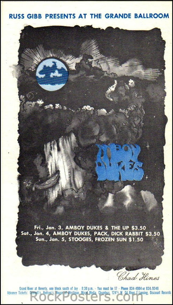 GB71 - Blood, Sweat and Tears Postcard - Grande Ballroom (03-Mar-68) Condition - Near Mint