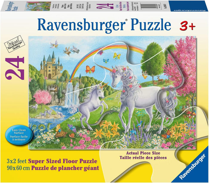 Giant 24 Piece Children's Floor Jigsaw Puzzle - Prancing Unicorns | Ravensburger
