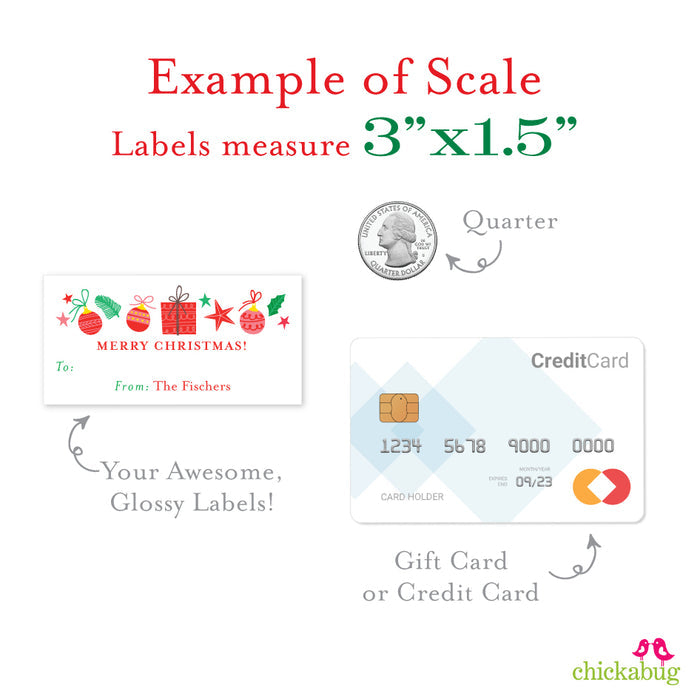 Gifts, Ornaments & Stars "Merry Christmas" Gift Labels