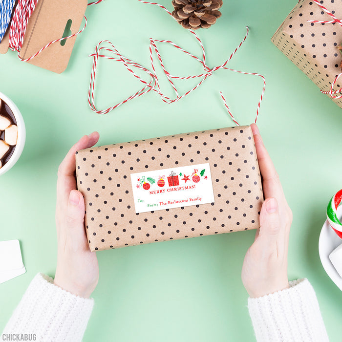 Gifts, Ornaments & Stars "Merry Christmas" Gift Labels