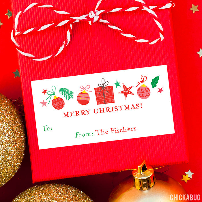 Gifts, Ornaments & Stars "Merry Christmas" Gift Labels