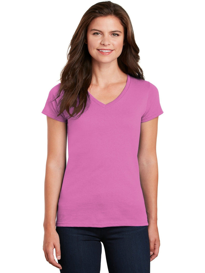 no-logo Gildan Ladies Heavy Cotton 100% Cotton V-Neck T-Shirt-Regular-Gildan-Thread Logic