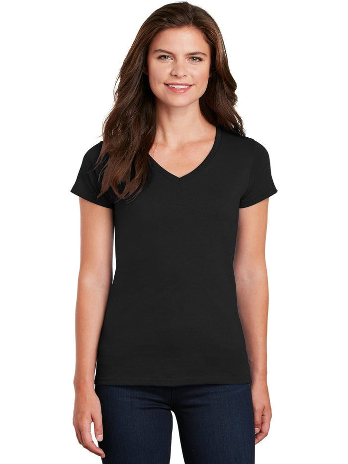 no-logo Gildan Ladies Heavy Cotton 100% Cotton V-Neck T-Shirt-Regular-Gildan-Thread Logic