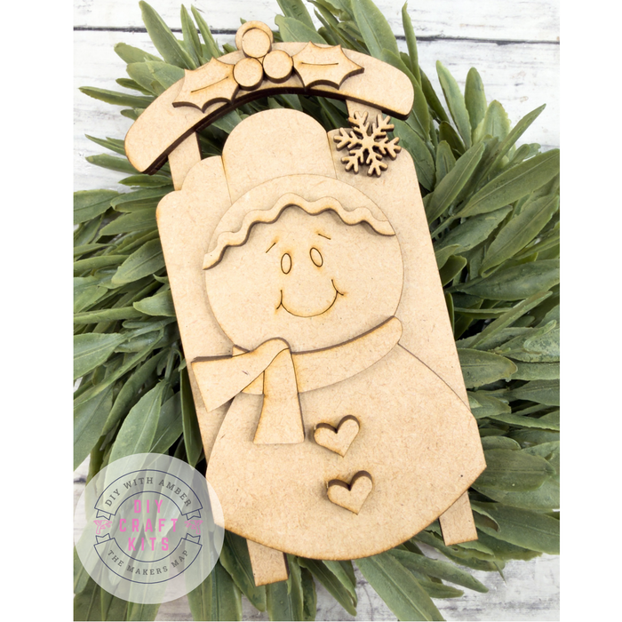 Gingerbread Face Sled Ornament DIY Kit