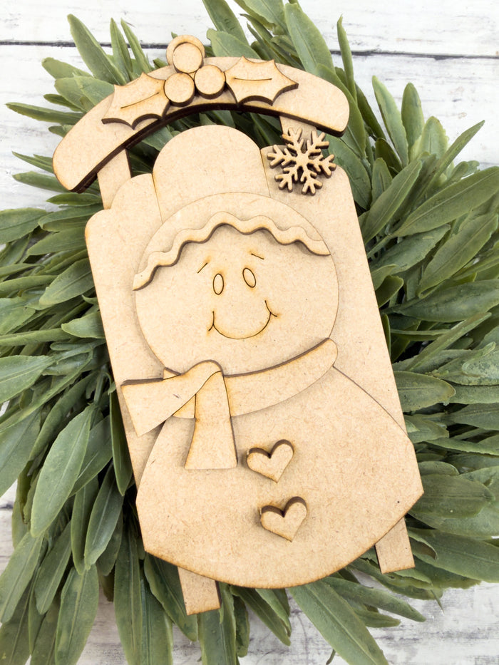 Gingerbread Face Sled Ornament DIY Kit