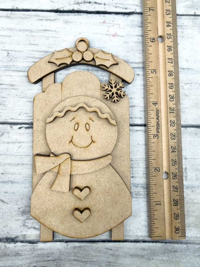 Gingerbread Face Sled Ornament DIY Kit