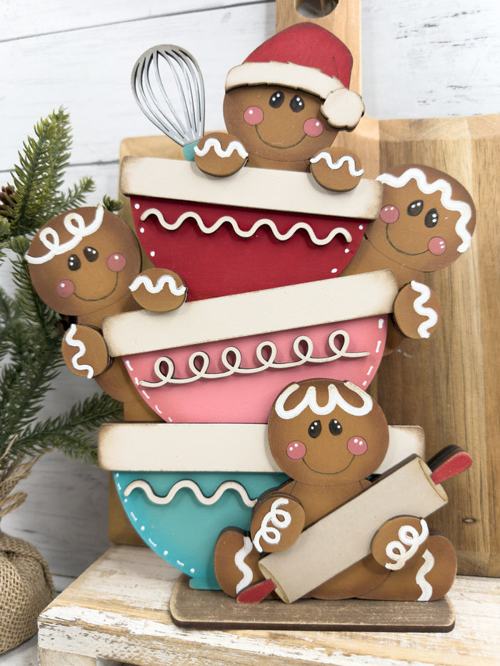 Gingerbread Man Baking Bowls Shelf Sitter DIY Kit