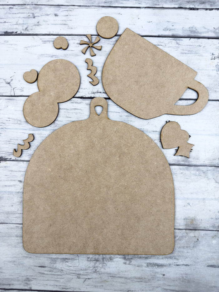 Gingerbread Mug Round Top Cutting Board DIY Kit