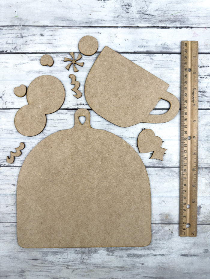 Gingerbread Mug Round Top Cutting Board DIY Kit
