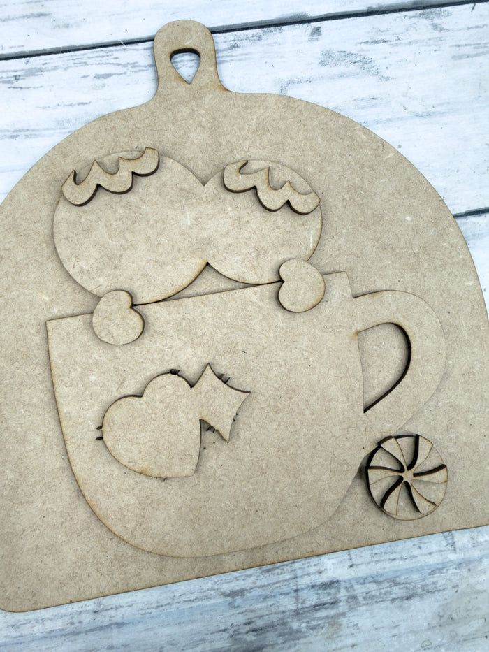 Gingerbread Mug Round Top Cutting Board DIY Kit
