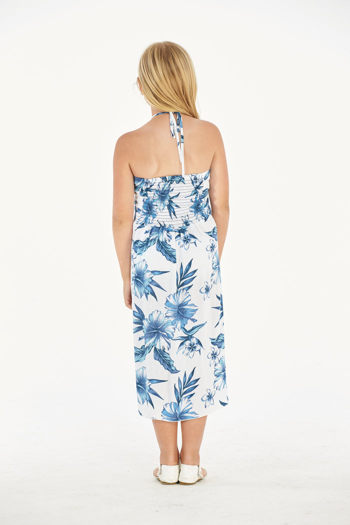 Girl's Butterfly Dress with Matching Straw Hat in Day Dream Bloom